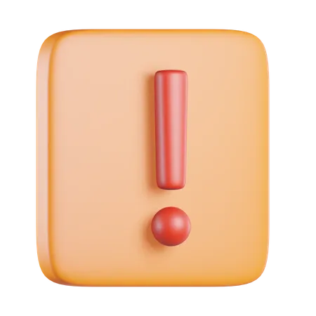 Exclamation de signe carré  3D Icon