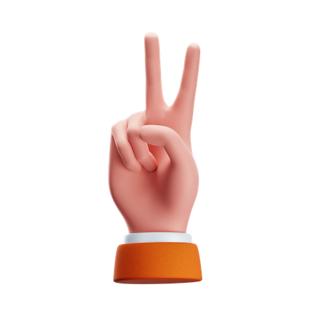 Geste de la main signe de paix  3D Icon