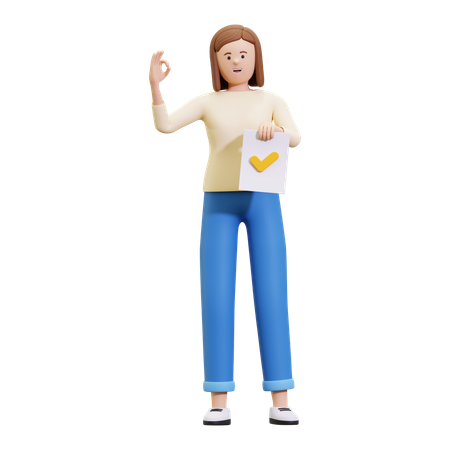 Signe de validation  3D Illustration