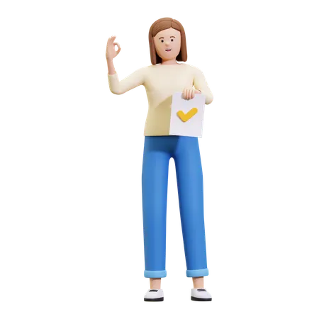 Signe de validation  3D Illustration