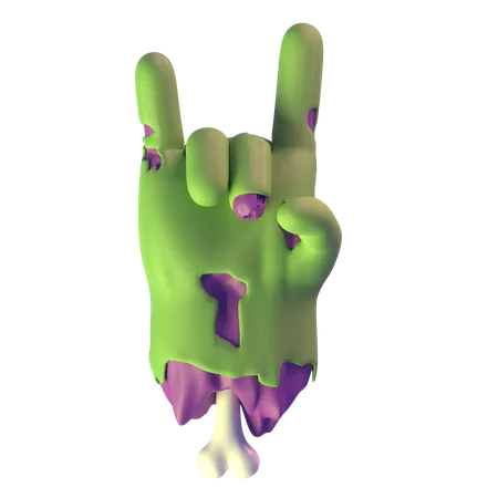 Signe de cornes main de zombie  3D Icon