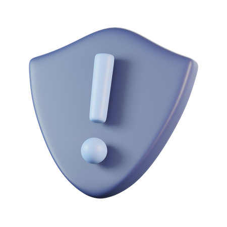Signe d'exclamation de bouclier  3D Icon