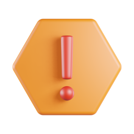 Signe d'exclamation du Pentagone  3D Icon
