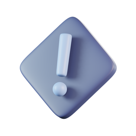 Signe d'exclamation en diamant  3D Icon