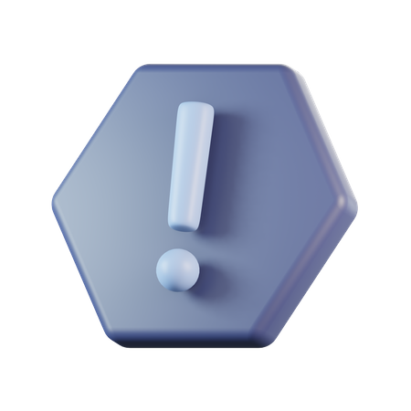 Signe d'exclamation hexagonal  3D Icon