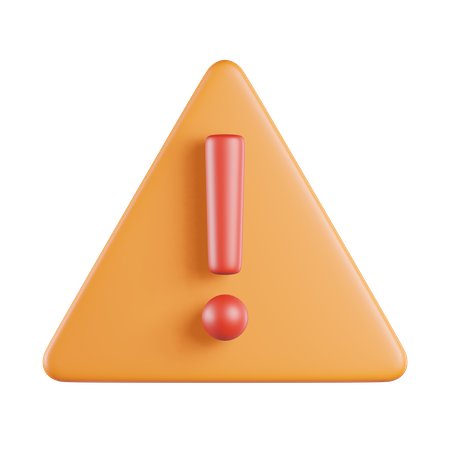 Exclamation de signe triangulaire  3D Icon