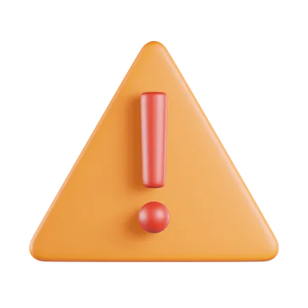 Exclamation de signe triangulaire  3D Icon