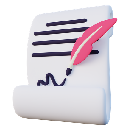 Signed Document 3D Icon