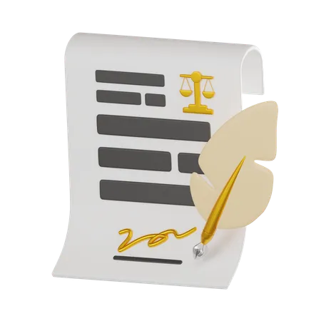 署名文書  3D Icon