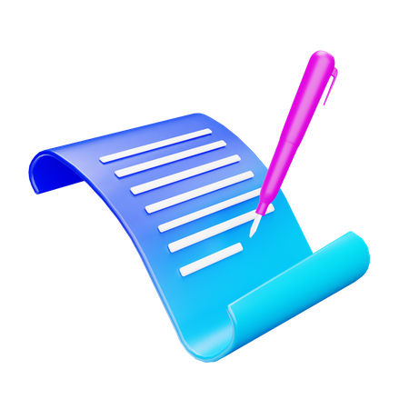 Signing Document  3D Icon