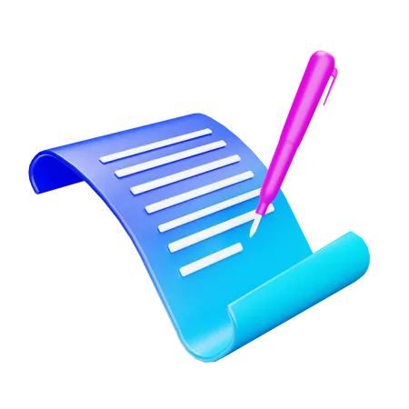 Signing Document  3D Icon