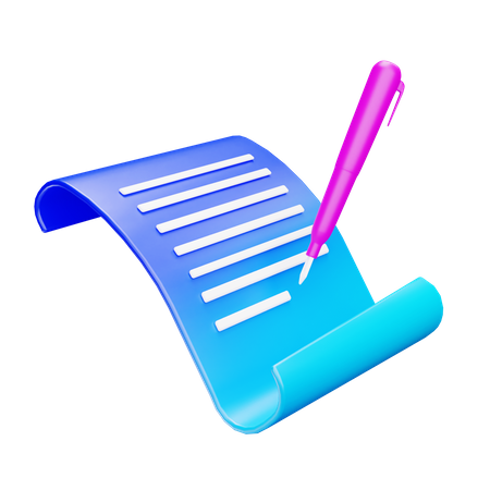 Signing Document 3D Icon