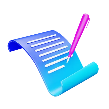 Signing Document 3D Icon