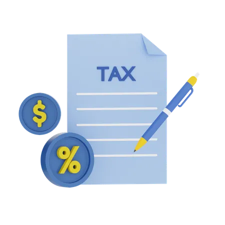 Signing Tax Document  3D Icon