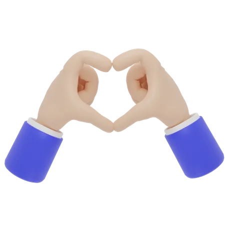 Gesto de mano de signo de amor  3D Icon