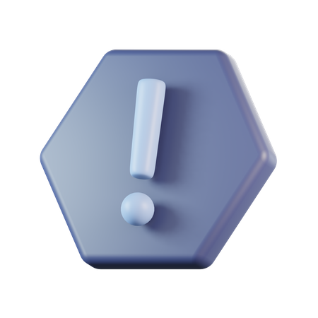 Signo de exclamación hexagonal  3D Icon