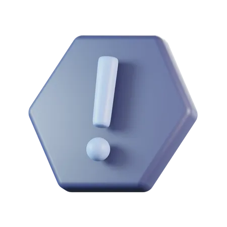 Signo de exclamación hexagonal  3D Icon