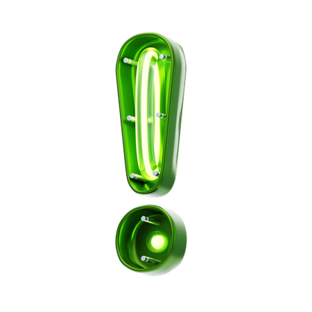 Signo de exclamación símbolo forma neón texto  3D Icon