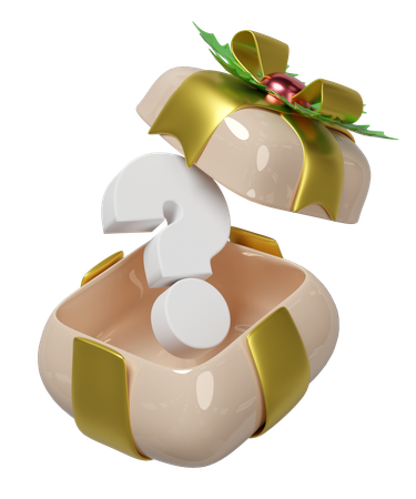 Signo de interrogación con caja de regalo  3D Icon