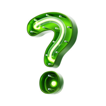 Signo de interrogación símbolo forma neón texto  3D Icon