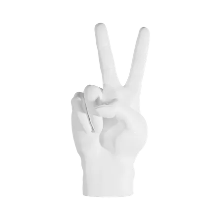 Signo de paz con la mano  3D Illustration