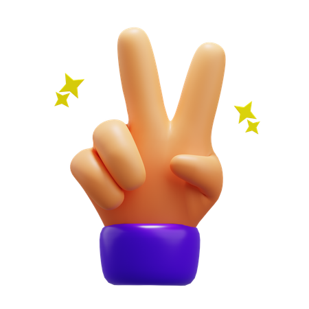 Signo de paz con la mano  3D Icon