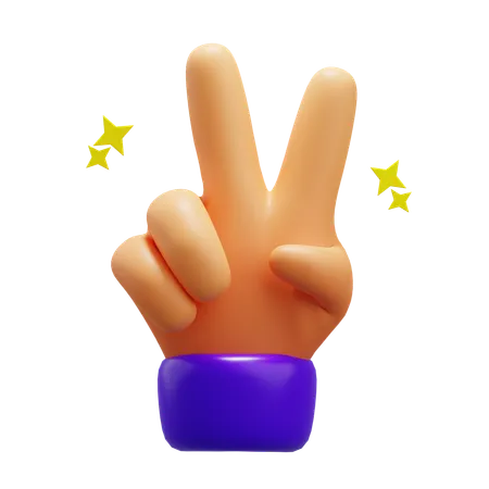 Signo de paz con la mano  3D Icon