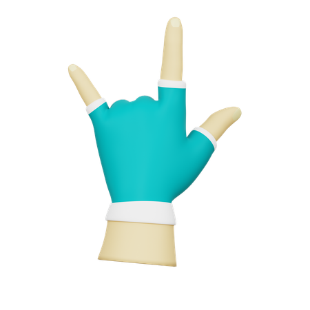 Signo de mano de roca  3D Icon
