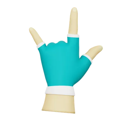 Signo de mano de roca  3D Icon