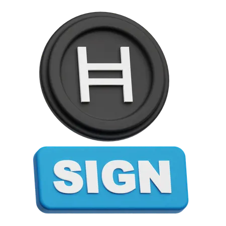 Signo de moneda Hedera  3D Icon