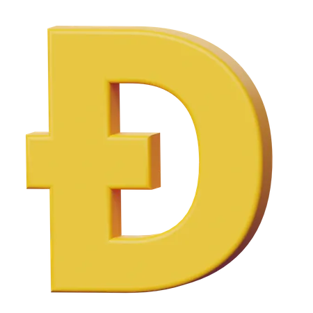 Signo de dogecoin  3D Icon