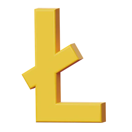 Signo de litecoin  3D Icon