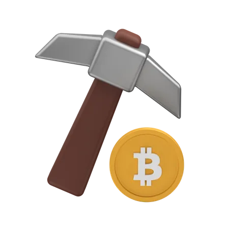 Signo de minería bitcoin  3D Icon