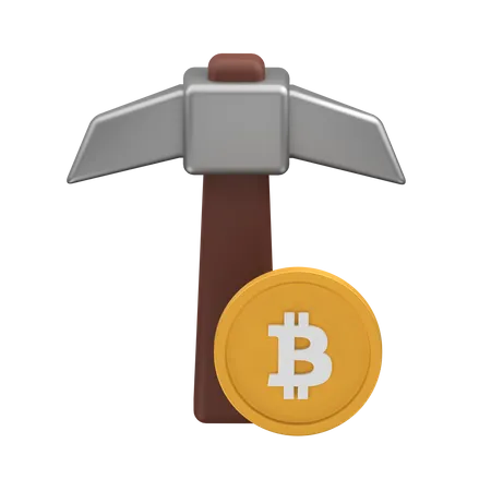 Signo de minería bitcoin  3D Icon