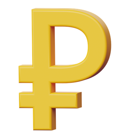 Signo del rublo  3D Icon