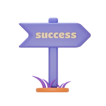 Signpost For Success 3 D Icon 3D Illustration
