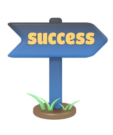 Signpost For Success 3 D Icon 3D Icon