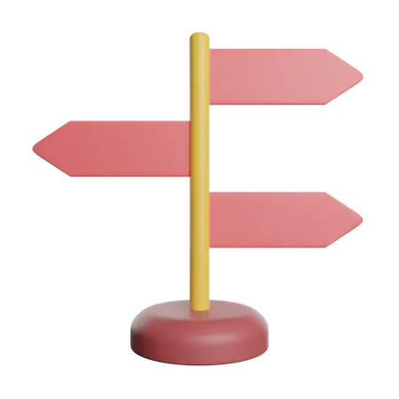 Signpost Arrow Direction Ways 3D Icon