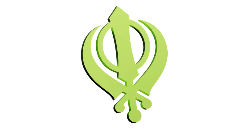 Religiöse Sikh-Symbole  3D Illustration