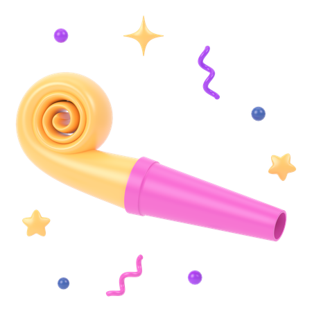 Silbato de fiesta  3D Icon