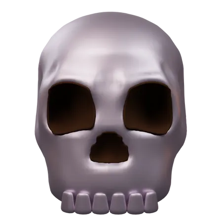 Silberner Totenkopf  3D Icon
