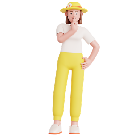 Silence Gesture  3D Icon
