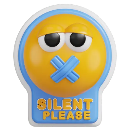 Silence s'il vous plaît  3D Icon