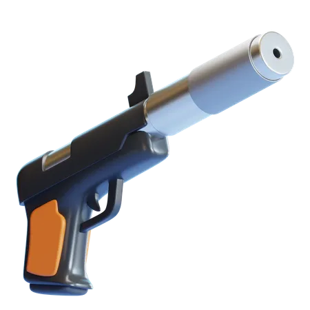 Pistola silenciadora  3D Icon