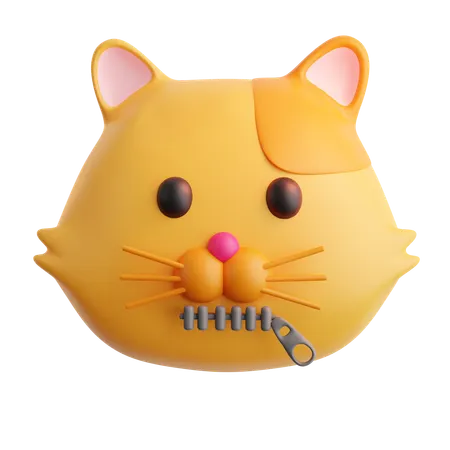 조용한 고양이 이모티콘  3D Icon