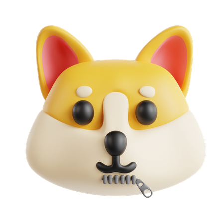 Silent Dog Emoji  3D Icon
