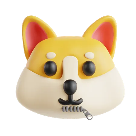 Silent Dog Emoji  3D Icon