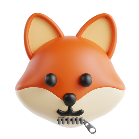 Silent Fox Emoji  3D Icon