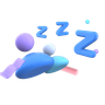sleeping person 3d logo
