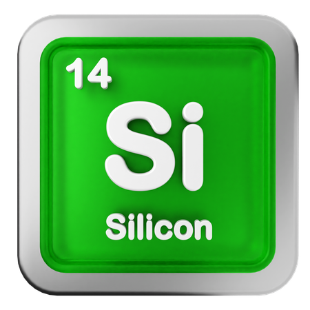 Silicon Periodic Table  3D Icon